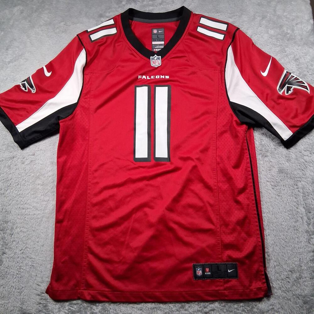 Atlanta Falcons Jersey Mens Large Red Home NFL Football Nike On Field 11